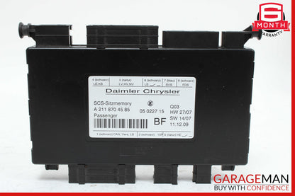 03-12 Mercedes W219 CLS550 CLS63 AMG Front Right Seat Control Module Unit