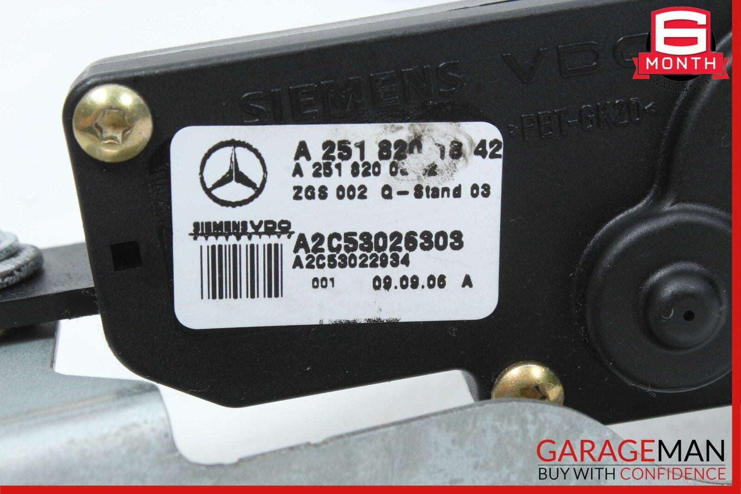 06-13 Mercedes W251 R350 ML450 Rear Right Side Quarter Glass Window Motor OEM