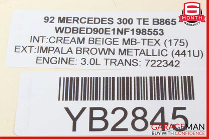 86-06 Mercedes W124 300TE E320 SL320 S320 Engine Motor Starter 1005821128 OEM