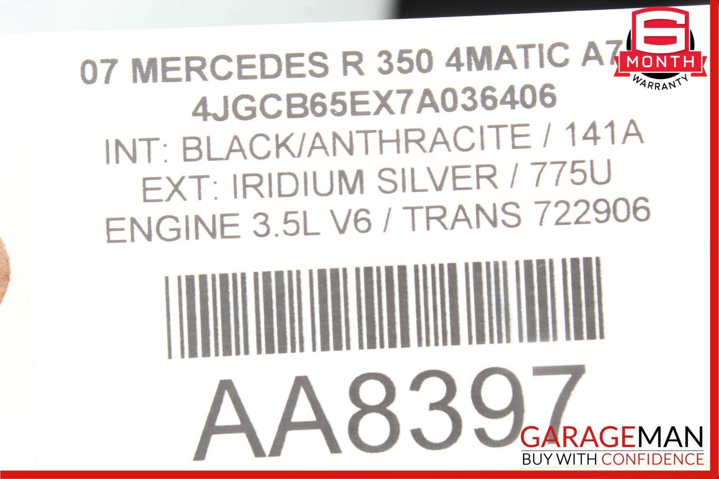 06-10 Mercedes W251 R320 Front Left Driver Side Bumper Grille Trim Cover Panel
