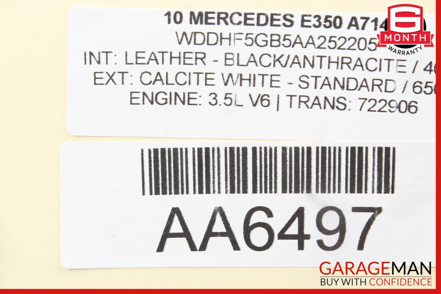 2010-2013 Mercedes-Benz E350 W212 Rear Right Side Inner Tail Light 2128203264