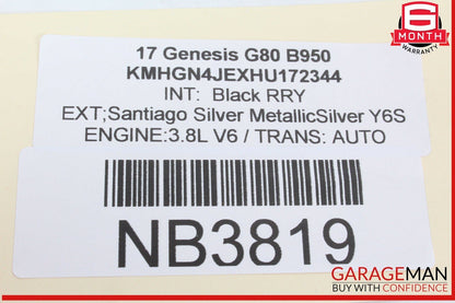 15-19 Hyundai Genesis G80 Rear Trunk Deck Lid Panel License Molding Trim OEM