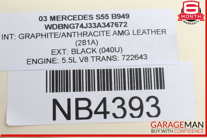 00-06 Mercedes W220 S55 AMG S500 Front Left Lower Control Arm 2203331305 OEM