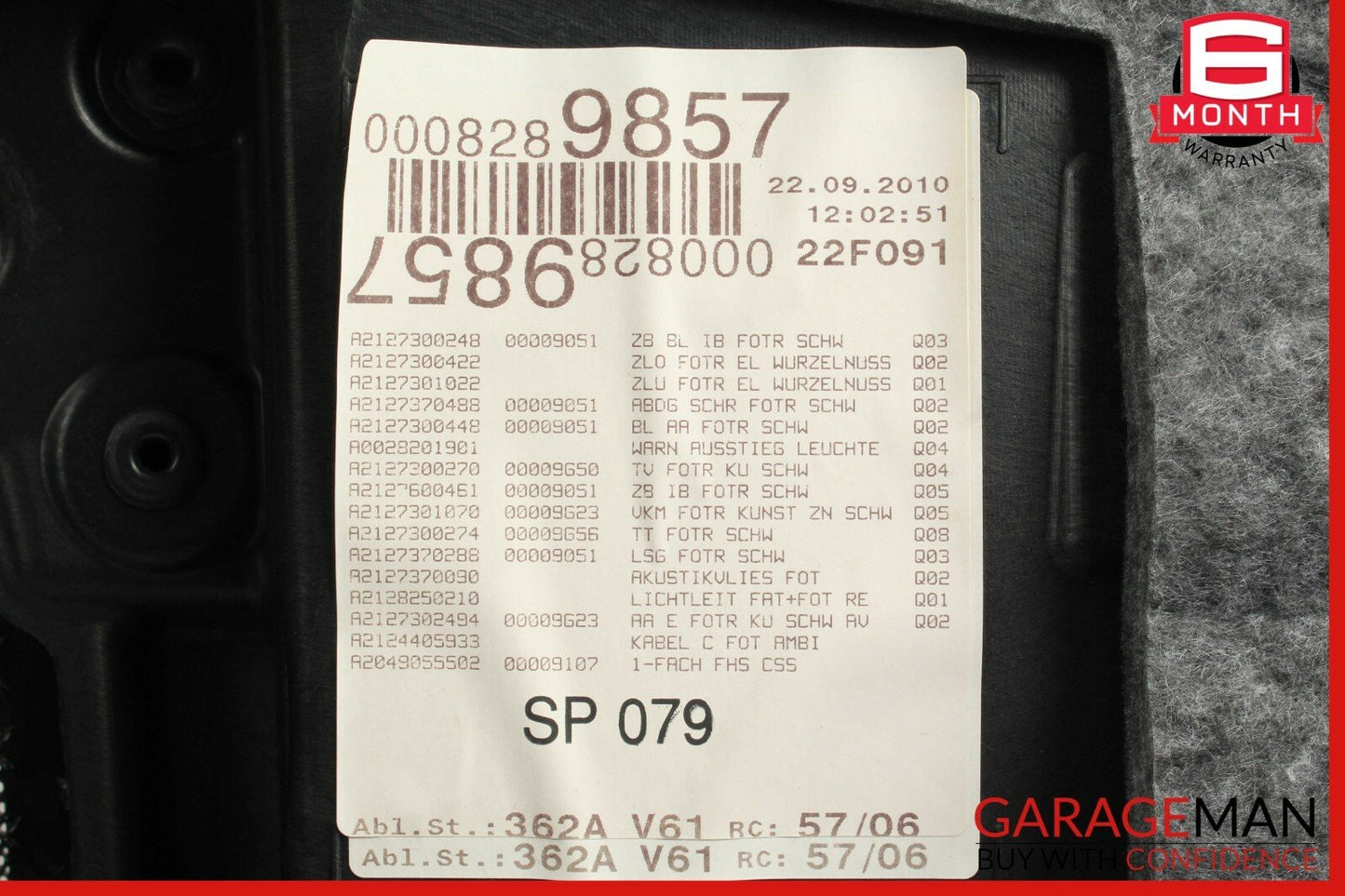 10-13 Mercedes W212 E350 E550 Rear Right Side Interior Door Panel OEM