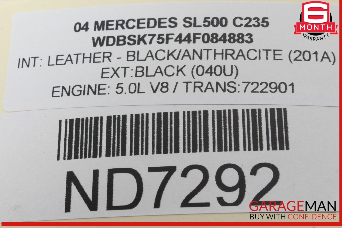 03-08 Mercedes R230 SL500 Rear Left Seat Belt Retractor Luggage w/ Speaker OEM