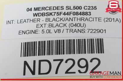 03-08 Mercedes R230 SL500 Rear Left Seat Belt Retractor Luggage w/ Speaker OEM