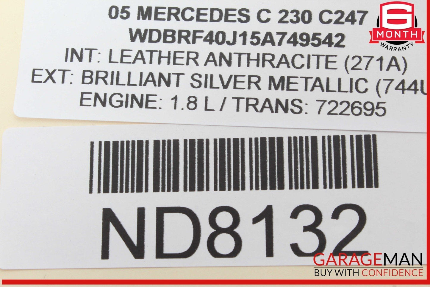 01-07 Mercedes W203 C230 Front Left Side Door Control Module 2038201585 OEM