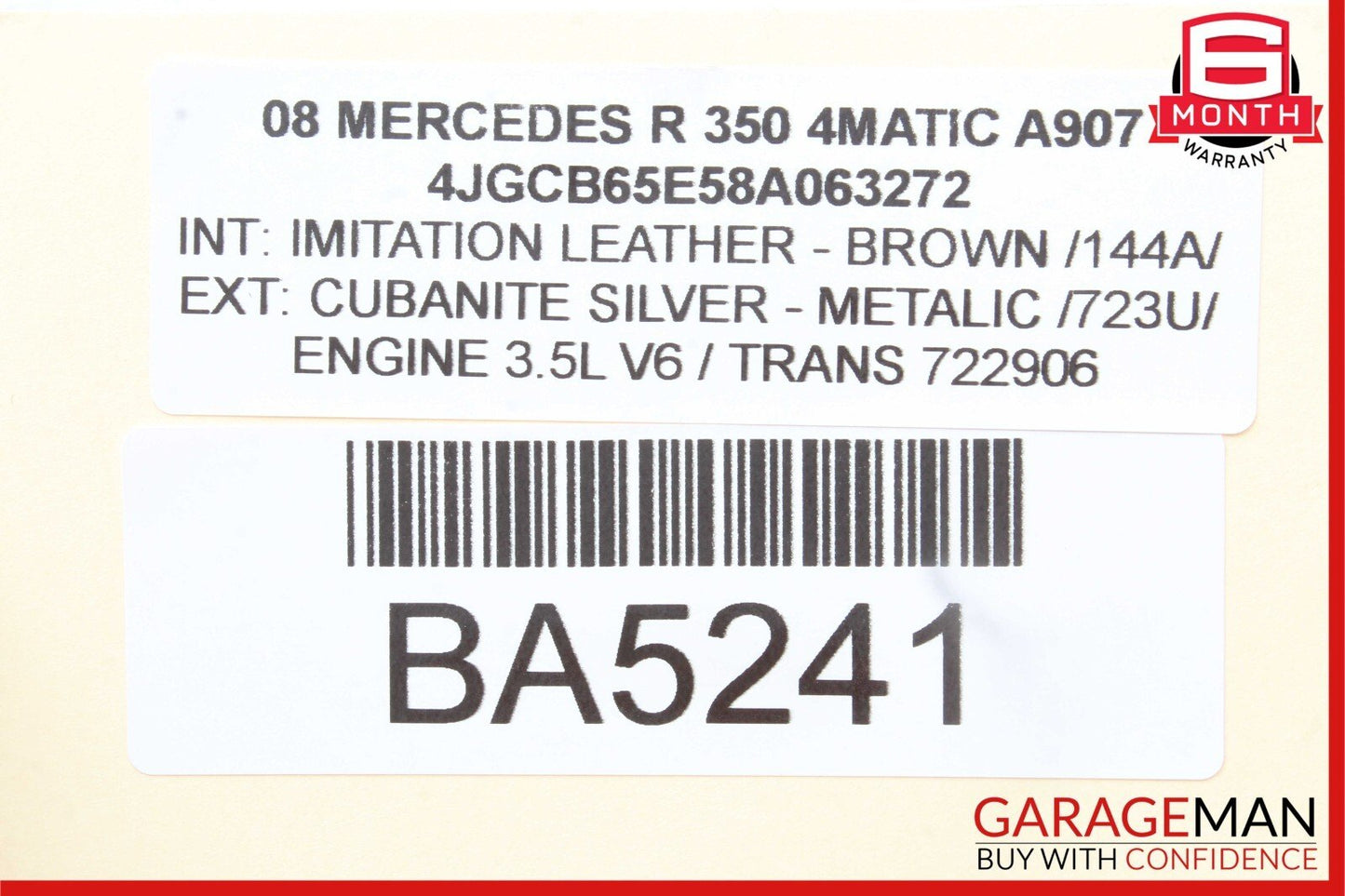 06-13 Mercedes R320 R350 Valeo Rear Window Windshield Glass Wiper Motor Unit