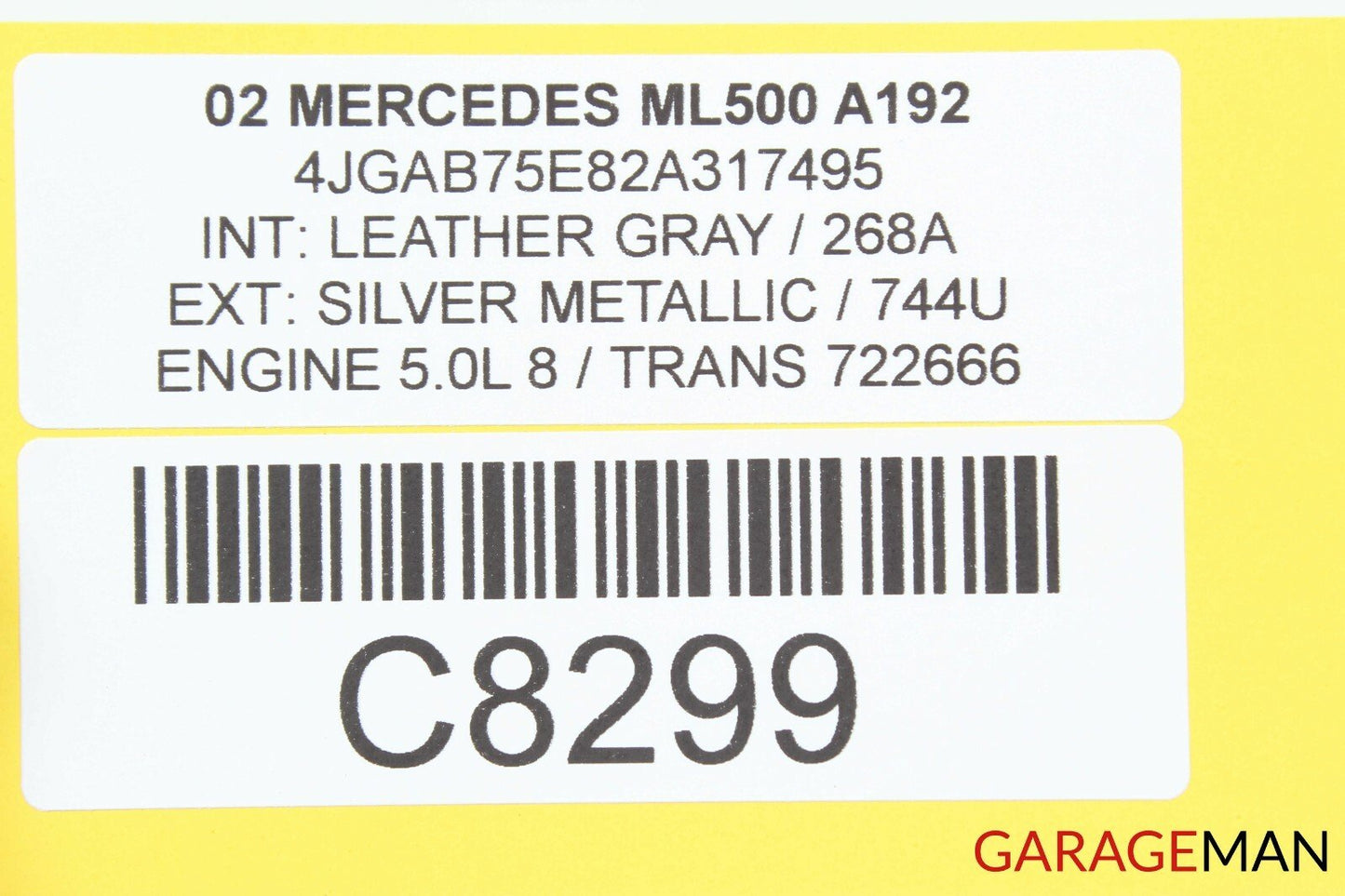 98-05 Mercedes W163 ML500 Right Passenger Side Rocker Skirt Molding Panel Silver