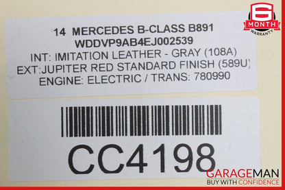 12-19 Mercedes B-Class W242 W246 Oil Cooler Radiator OEM