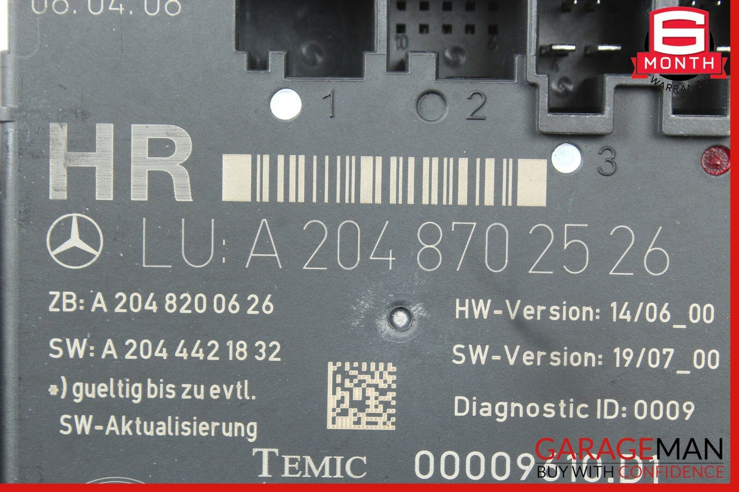 08-14 Mercedes W204 C300 C350 Rear Right Side Door Control Module 2048702526 OEM