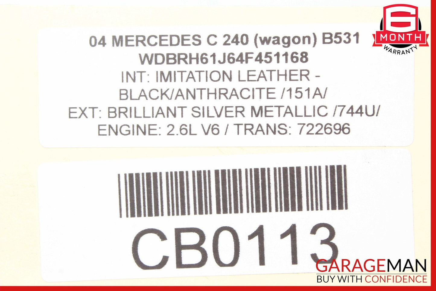 Mercedes W203 C240 CLK500 Rear Left or Right Side Lower Thrust Control Arm OEM