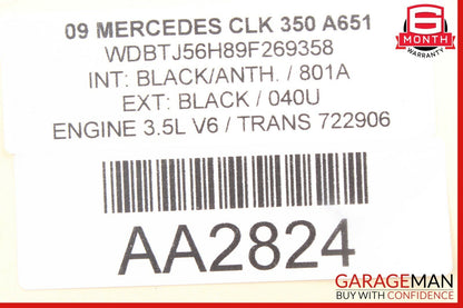 03-09 Mercedes W209 CLK350 Front Left / Right Side Seat Headrest Head Rest Black