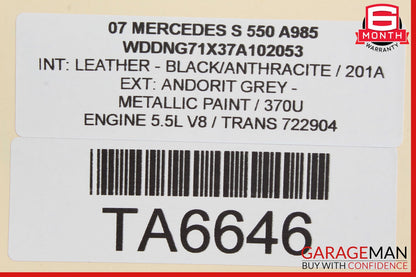 07-14 Mercedes W221 S550 S400 CL550 Dashboard Dash Control Switch Panel OEM