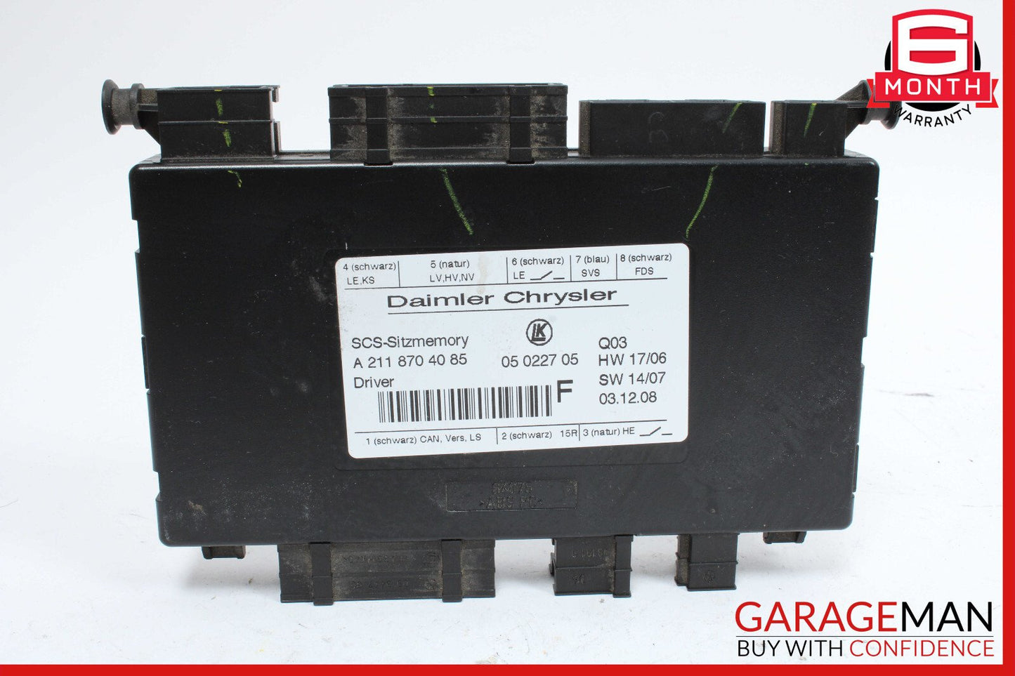 03-12 Mercedes X164 GL450 SLK350 E350 Front Left Seat Control Module OEM