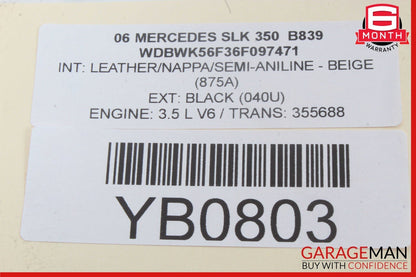 05-11 Mercedes R171 SLK350 Front Left or Right Side Seat Headrest Head Rest OEM