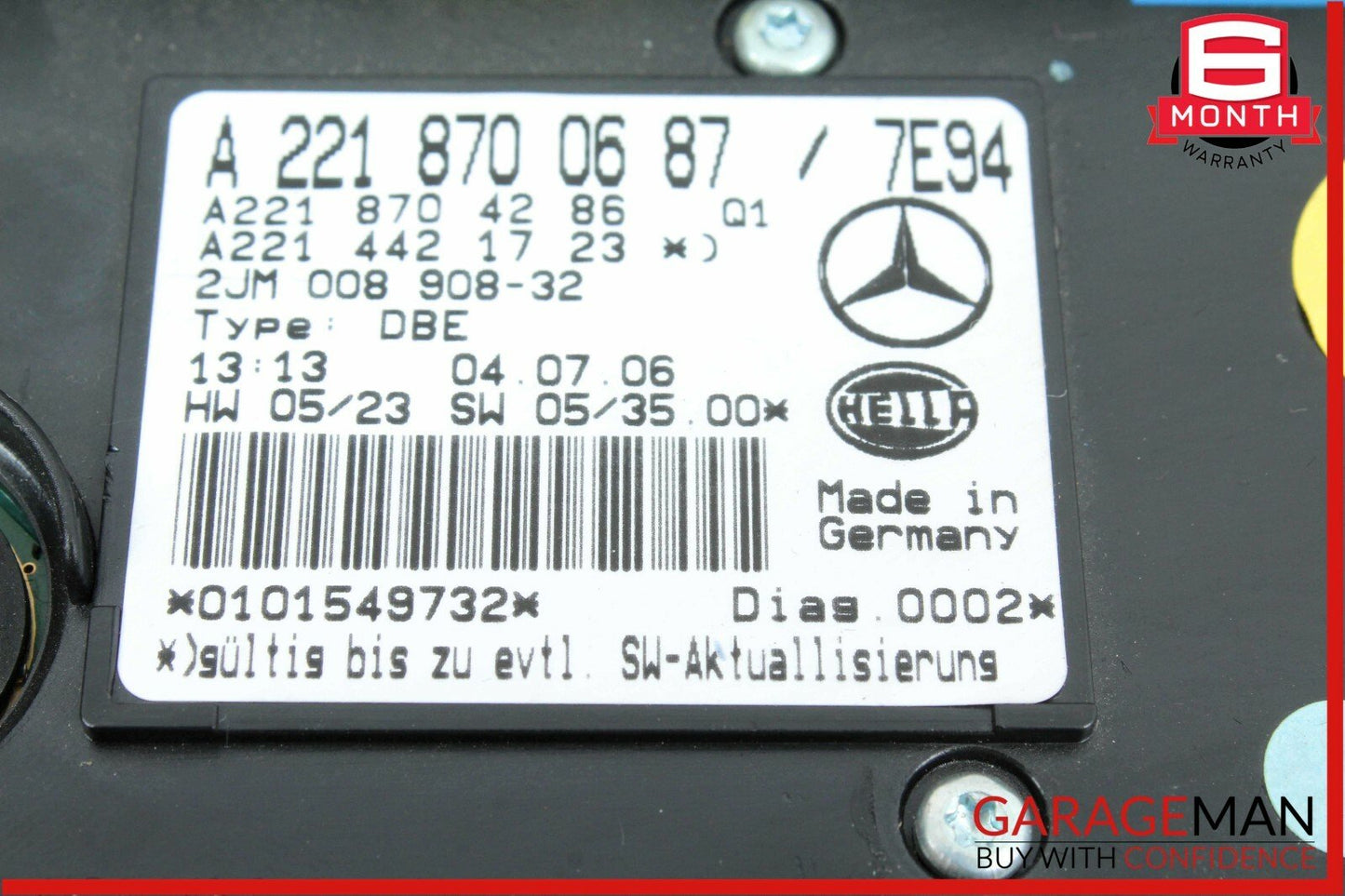 07-09 Mercedes W221 S550 W216 CL550 Overhead Dome Light Sunroof Control OEM
