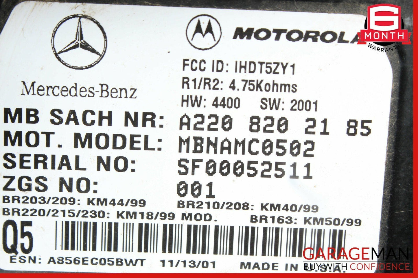 00-06 Mercedes CLK320 ML320 S500 Voice Phone Communication Control Module OEM
