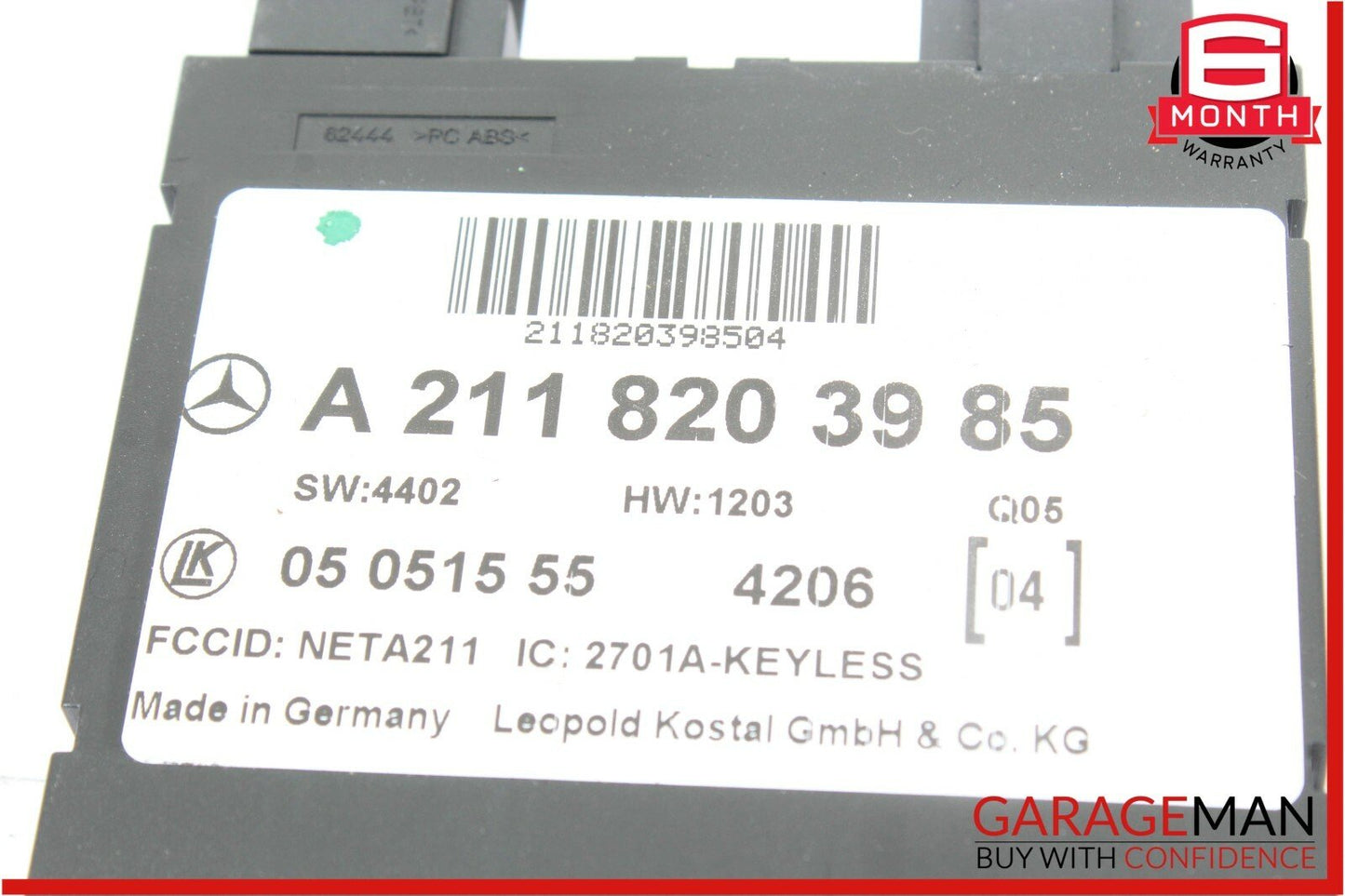 03-11 Mercedes W219 CLS500 E500 Keyless Go Entry Control Module 2118203985 OEM
