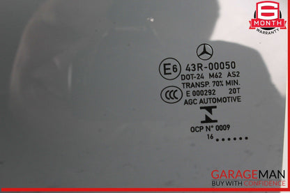 14-18 Mercedes W117 CLA250 Rear Left Driver Side Door Window Glass OEM