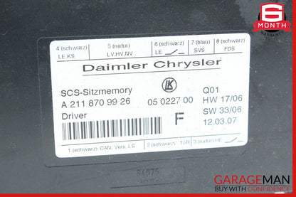03-12 Mercedes W211 E350 SLK280 GL550 E320 Seat Control Module Left Side OEM