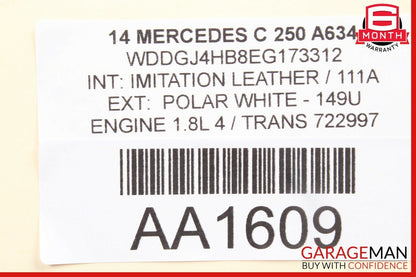 12-14 Mercedes W204 C250 C63 AMG Front Left Side Mirror Rear View Door White