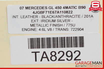 06-12 Mercedes X164 GL450 ML350 Right Power Steering Rack & Pinion Tie Rod Boot