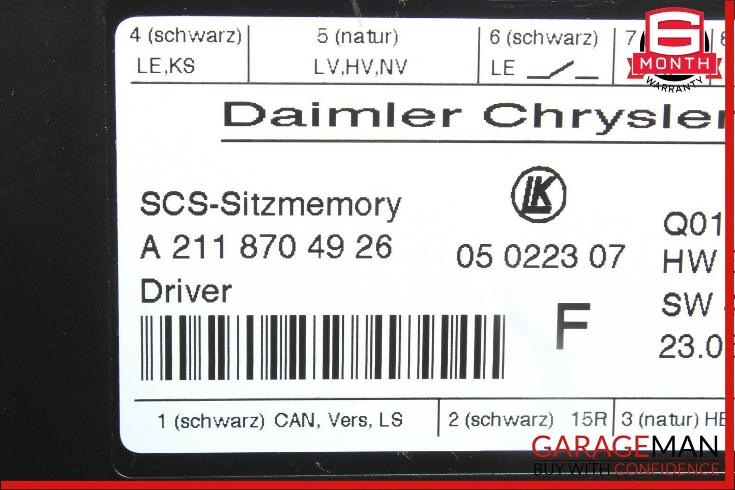 03-11 Mercedes E350 CLS550 ML350 Front Left Side Under Seat Control Module