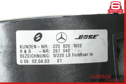 00-06 Mercedes W220 S430 Rear Left & Right Side Door Audio Sound Speaker Set OEM