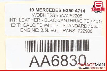 10-16 Mercedes W212 E350 Front Right Top Upper Seat Cushion Anthracite