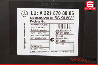 07-09 Mercedes W221 S550 S63 AMG Door Keyless Go Control Module 2218708086 OEM