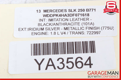 12-20 Mercedes R172 SLK250 Steering Column Cover Boot Trim Cover Anthracite