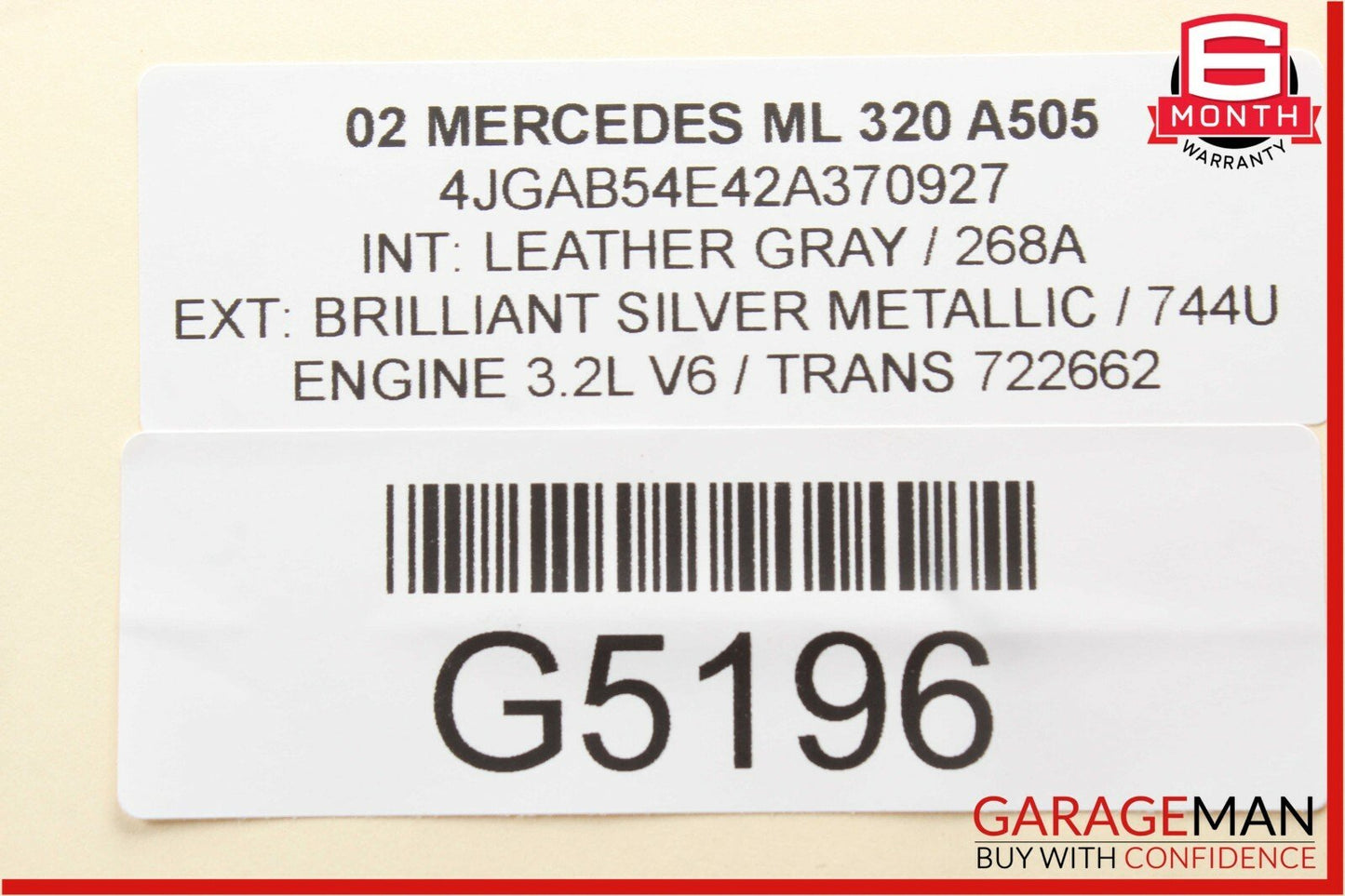 98-03 Mercedes W163 ML320 3.2 Left & Right Side Exhaust Manifold Header Pipe Set