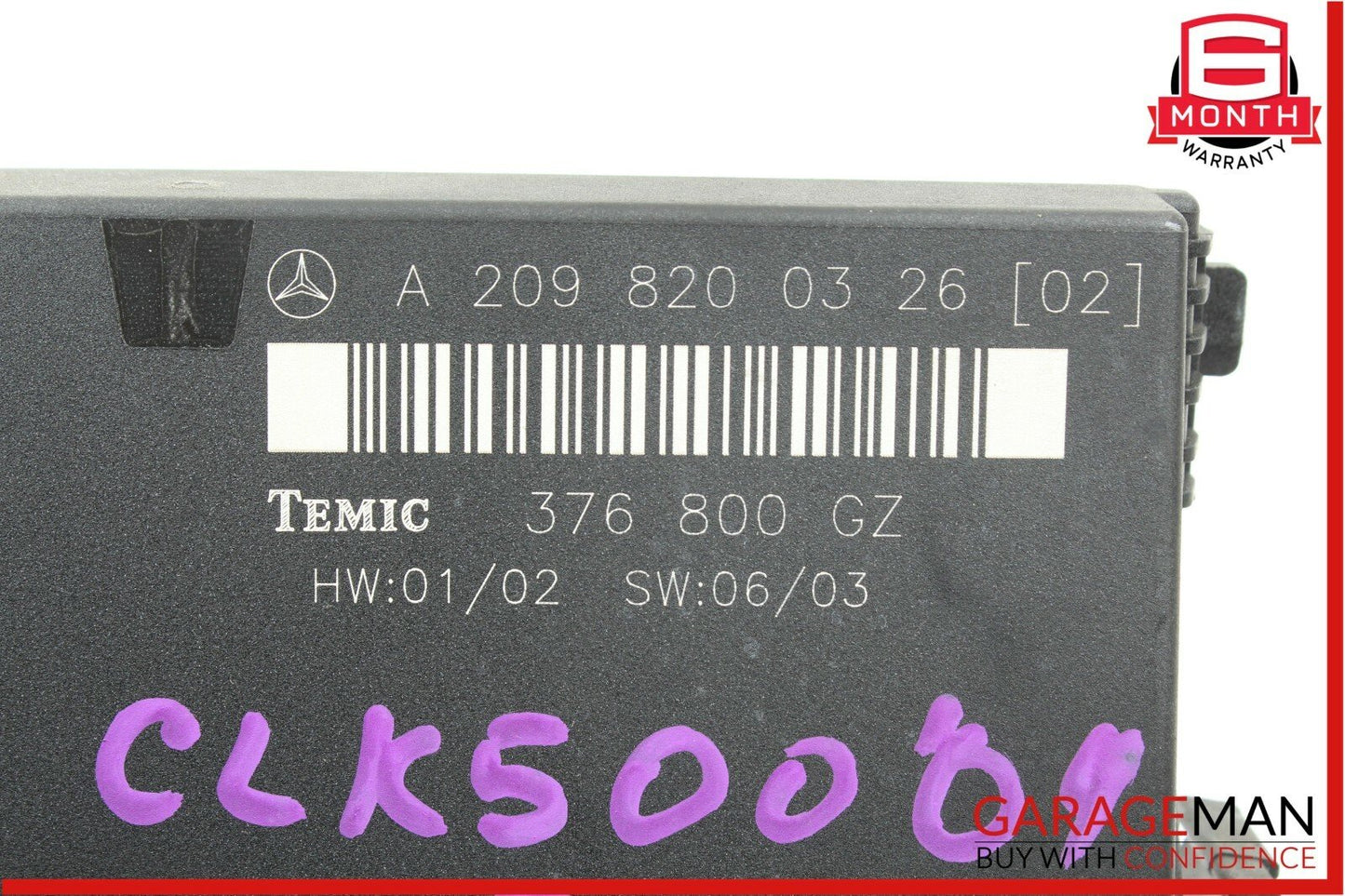 03-09 Mercedes W209 CLK500 CLK55 AMG Rear Temic Control Module 2098200326 OEM