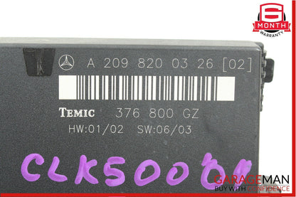 03-09 Mercedes W209 CLK500 CLK55 AMG Rear Temic Control Module 2098200326 OEM