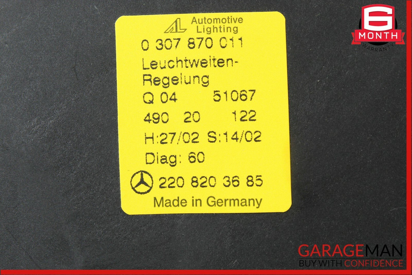 03-06 Mercedes W220 S500 S430 Headlight Head Lamp Control Module Unit 2208203685