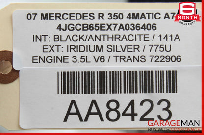 06-10 Mercedes W251 R350 Front Right Side Sunvisor Sun Visor Shade Gray OEM