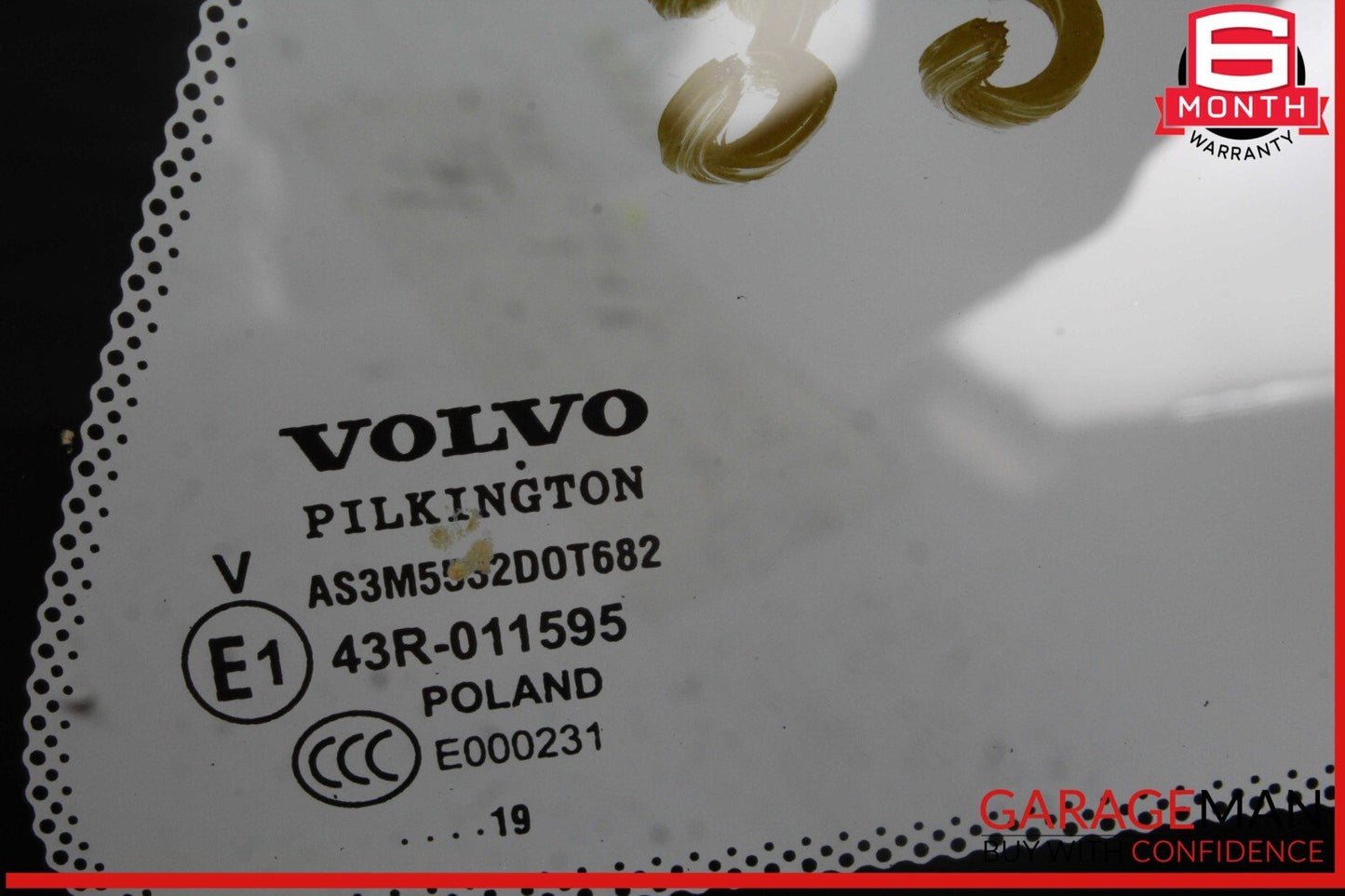 18-25 Volvo XC60 Rear Right Passenger Side Quarter Window Glass OEM