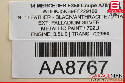 10-16 Mercedes W207 E350 Coupe Rear Left Side Door Window Regulator Motor Unit