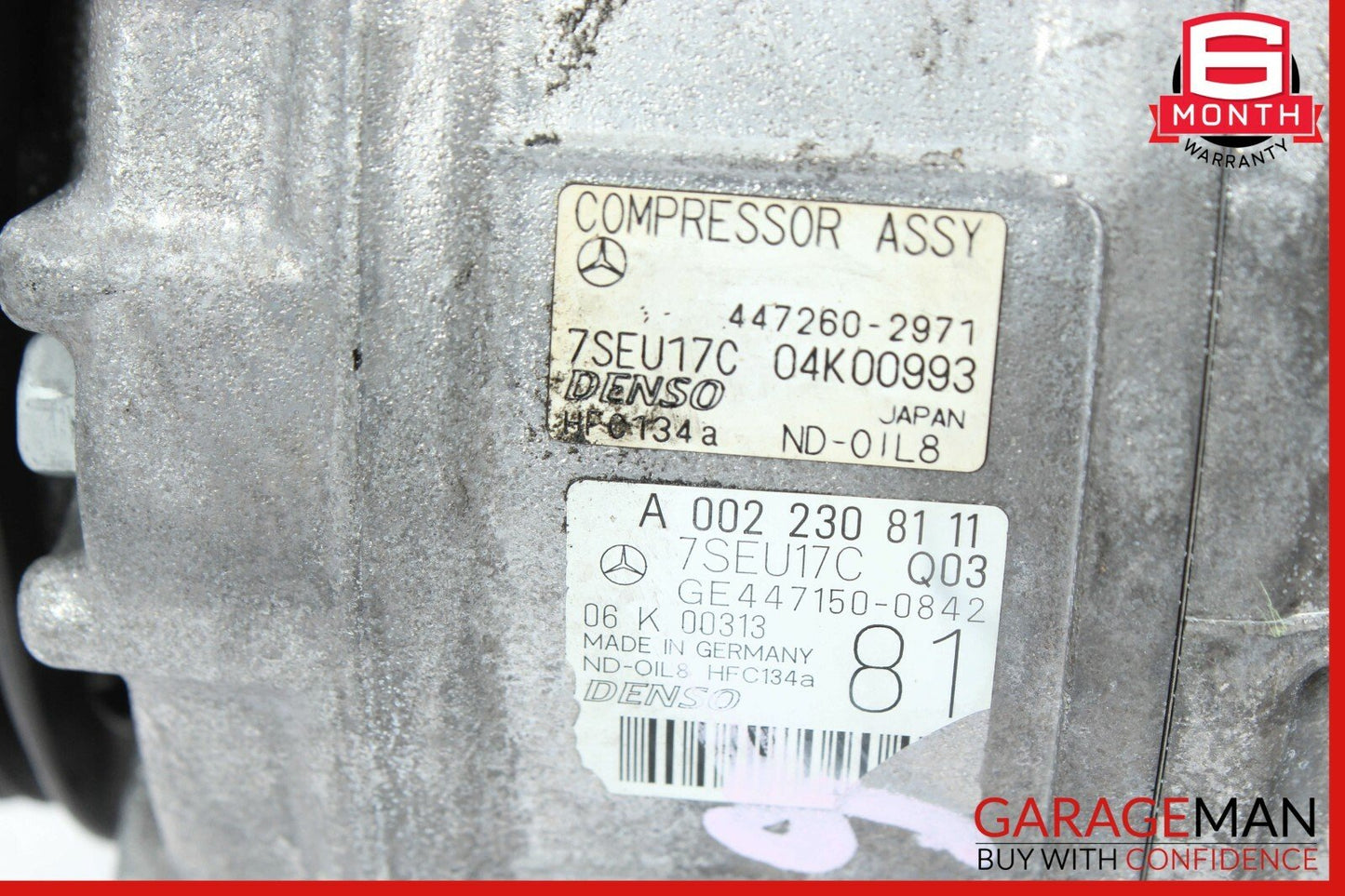 07-14 Mercedes W220 S600 CL600 A/C Air Conditioning Compressor 0022301011 OEM