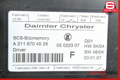 03-11 Mercedes W211 E350 CLS550 GL550 Front Left Side Under Seat Control Module