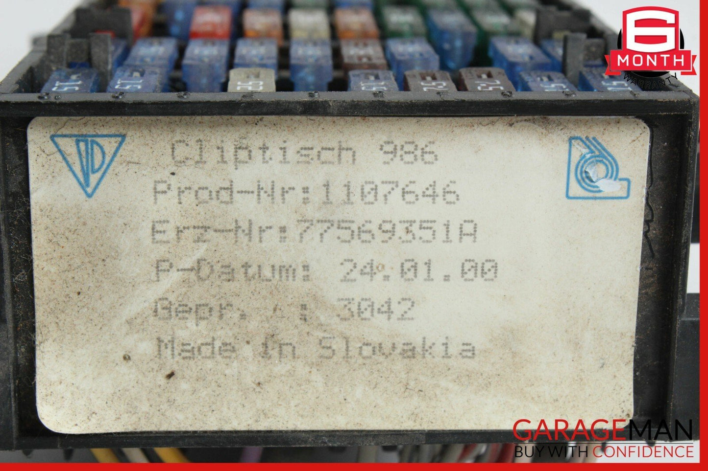 00-04 Porsche Boxster 986 2.7 Fuse Relay Box Electrical Control Module Assembly