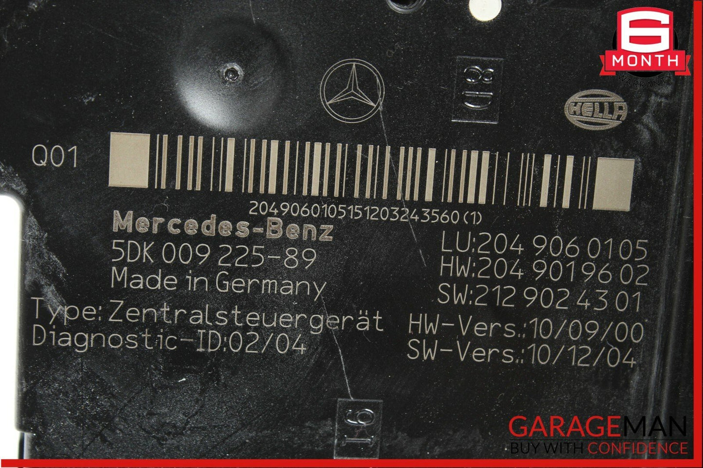 12-14 Mercedes W204 C250 C300 Rear SAM Fuse Box Relay Module Assembly