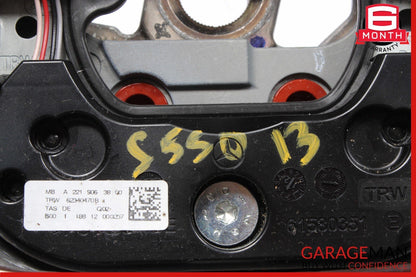10-14 Mercedes W221 S550 S600 Steering Wheel w/ Paddle Shifters Black Wood OEM