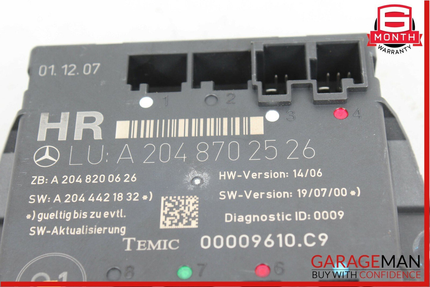 08-14 Mercedes W204 C300 C350 Rear Right Side Door Control Module 2048702526 OEM