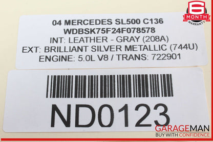 03-08 Mercedes R230 SL500 SL600 SL550 Instrument Cluster Speedometer OEM
