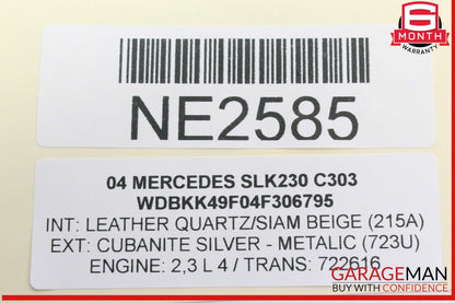 97-04 Mercedes R170 SLK230 SLK320 Headlight Switch Control Module 1705450304 OEM