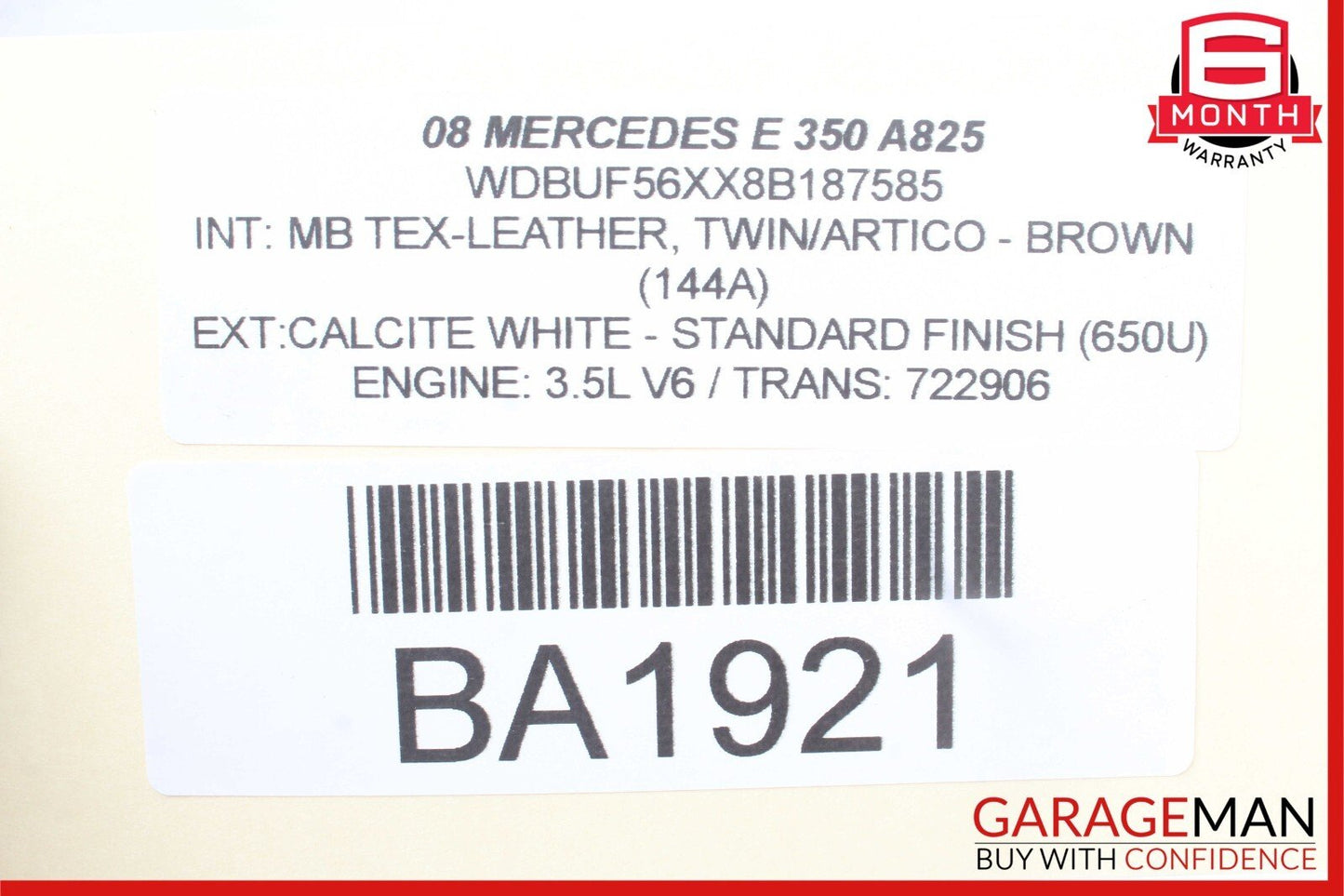 07-09 Mercedes W211 E550 E63 AMG Interior Top Upper Rear View Mirror Brown