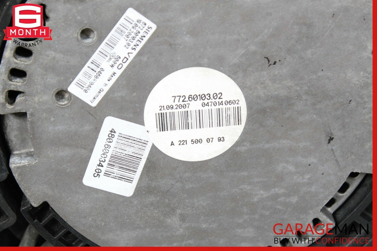 07-09 Mercedes W221 S550 CL550 Engine Cooling Fan Motor Assembly OEM