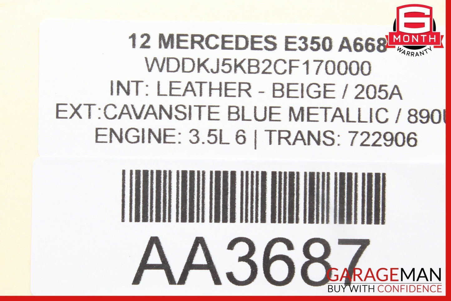 10-13 Mercedes W212 E350 Front Right Door Lock Actuator w/ Handle Keyless Go OEM